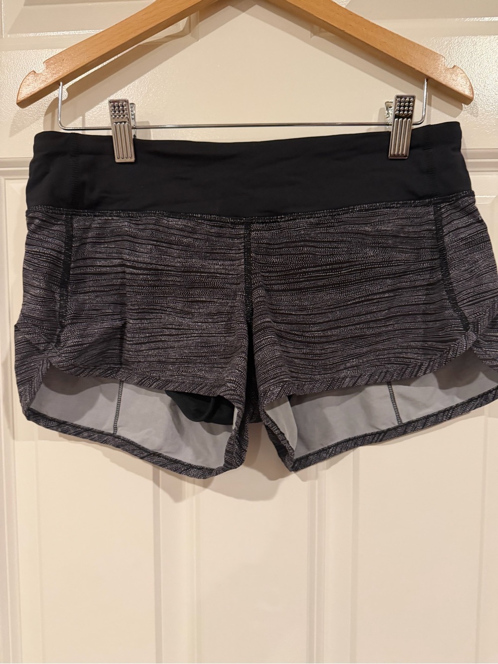 lululemon athletica Black Heathered Speed up Shorts 4